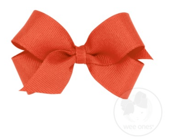 Mini Grosgrain Bow - Mandarin Orange Kids Hair Accessories Wee Ones