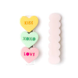 Multi Candy Heart Pastel Shades Alligator Clips Kids Hair Accessories Lilies & Roses