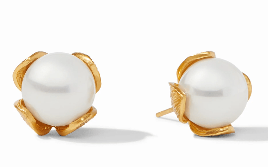 Penelope Stud Gold Pearl - Large Earrings Julie Vos