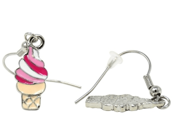 Rainbow Fantasy Pierced Earrings Kids Jewelry Pink Poppy Pink Ice Cream