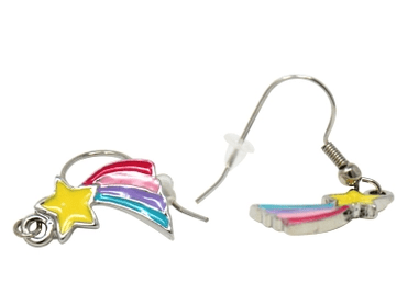 Rainbow Fantasy Pierced Earrings Kids Jewelry Pink Poppy Pink Shooting Star