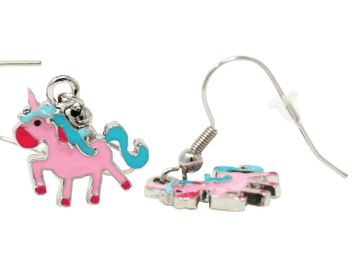 Rainbow Fantasy Pierced Earrings Kids Jewelry Pink Poppy Pink Unicorn