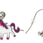 Rainbow Fantasy Pierced Earrings Kids Jewelry Pink Poppy White Unicorn