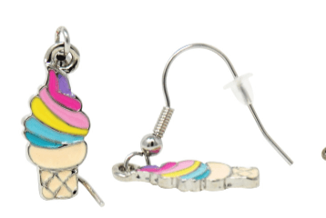 Rainbow Fantasy Pierced Earrings Kids Jewelry Pink Poppy Multi Ice Cream