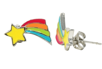 Rainbow Fantasy Stud Earrings Kids Jewelry Pink Poppy Red Shooting Star