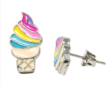 Rainbow Fantasy Stud Earrings Kids Jewelry Pink Poppy Multi Ice Cream