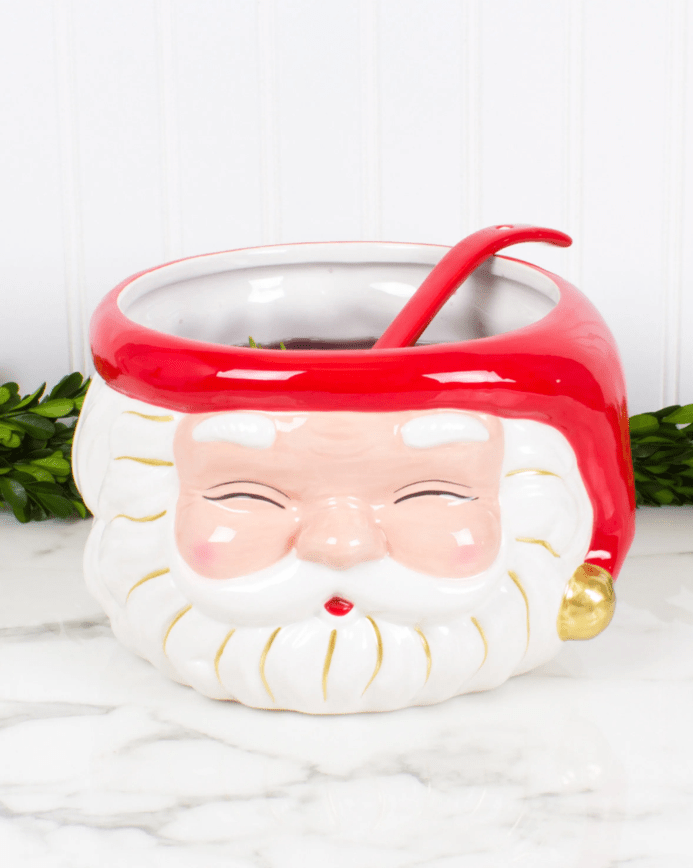Red Santa Punch Bowl with Ladle Seasonal 8 Oak Lane
