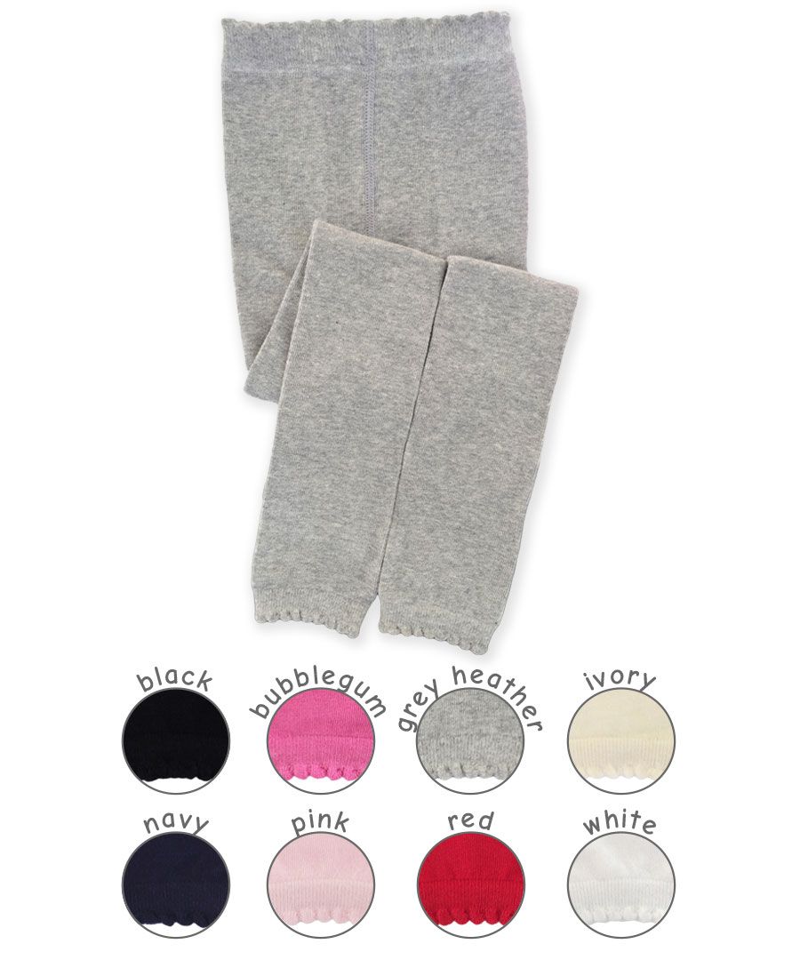 Scalloped Pima Cotton Footless Tights - Bubblegum Kids Socks + Tights Jefferies Socks