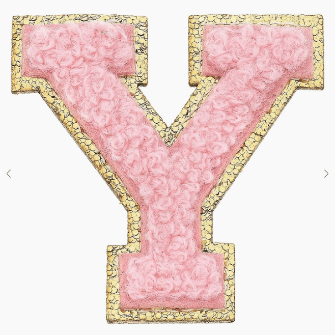 Stuck on You Large Chenille Glitter Varsity Letter Patch - Sugar Babies Children's Boutique/Meg's Shoppe