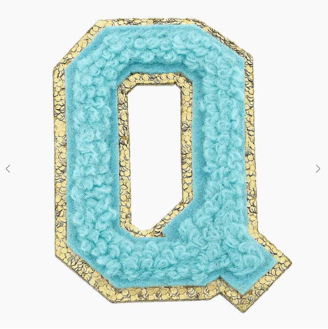 Stuck on You Large Chenille Glitter Varsity Letter Patch - Sugar Babies Children's Boutique/Meg's Shoppe