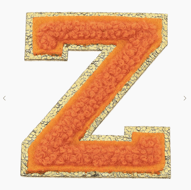 Stuck on You Large Chenille Glitter Varsity Letter Patch - Sugar Babies Children's Boutique/Meg's Shoppe