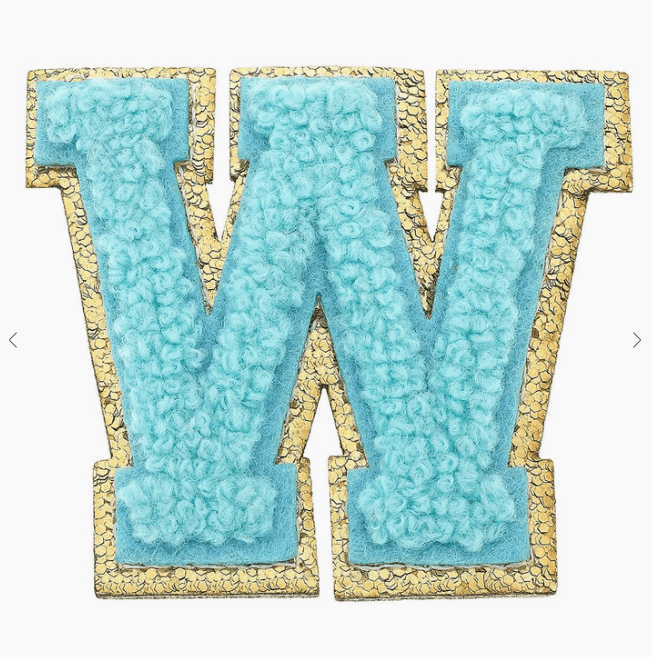 Stuck on You Large Chenille Glitter Varsity Letter Patch - Sugar Babies Children's Boutique/Meg's Shoppe