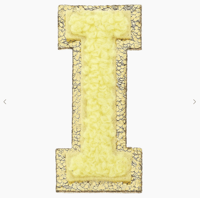 Stuck on You Large Chenille Glitter Varsity Letter Patch - Sugar Babies Children's Boutique/Meg's Shoppe