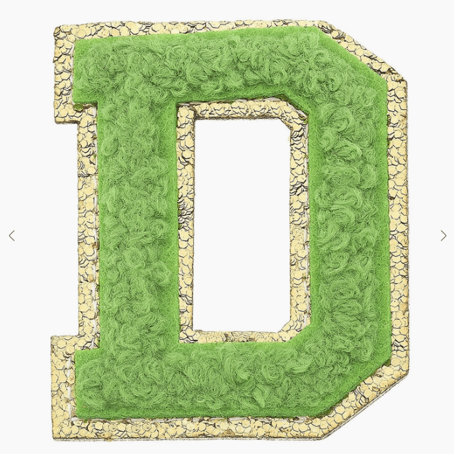 Stuck on You Large Chenille Glitter Varsity Letter Patch - Sugar Babies Children's Boutique/Meg's Shoppe