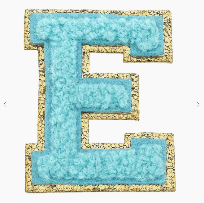 Stuck on You Large Chenille Glitter Varsity Letter Patch - Sugar Babies Children's Boutique/Meg's Shoppe