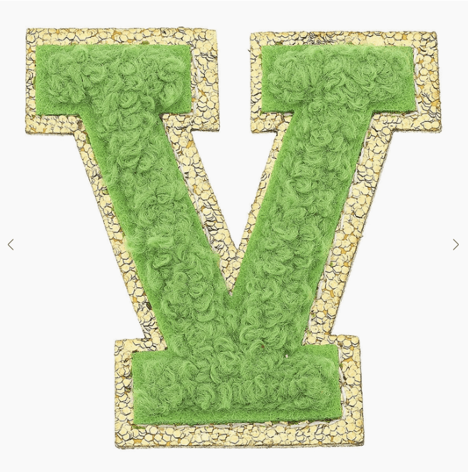 Stuck on You Large Chenille Glitter Varsity Letter Patch - Sugar Babies Children's Boutique/Meg's Shoppe