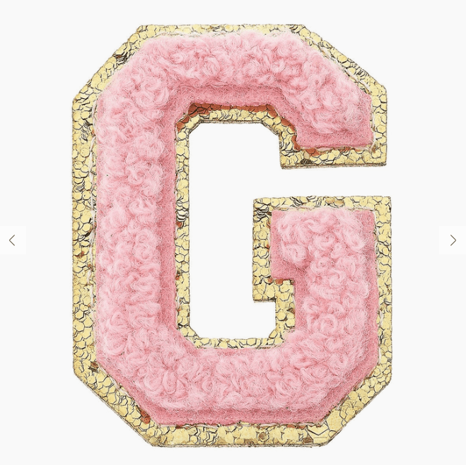 Stuck on You Large Chenille Glitter Varsity Letter Patch - Sugar Babies Children's Boutique/Meg's Shoppe