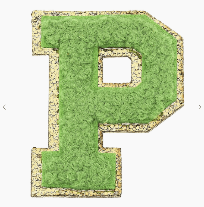 Stuck on You Large Chenille Glitter Varsity Letter Patch - Sugar Babies Children's Boutique/Meg's Shoppe