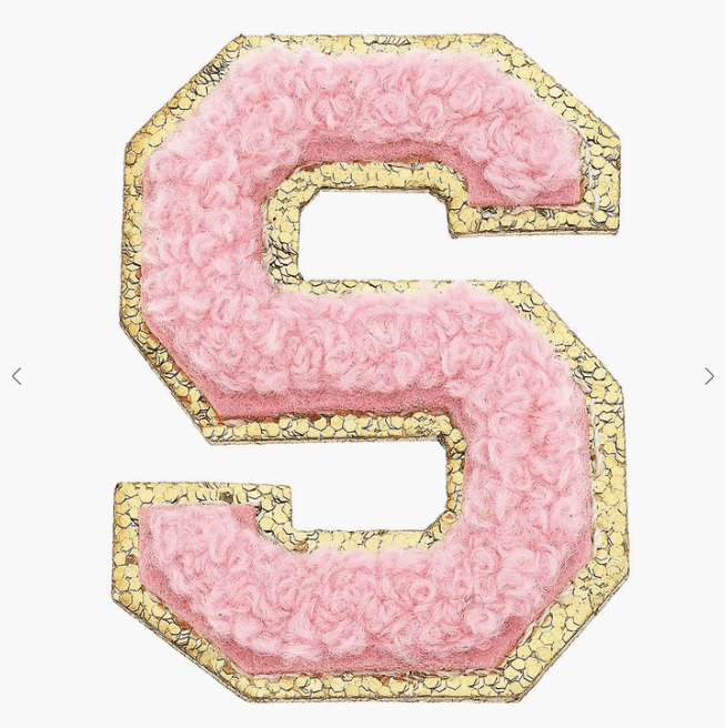 Stuck on You Large Chenille Glitter Varsity Letter Patch - Sugar Babies Children's Boutique/Meg's Shoppe