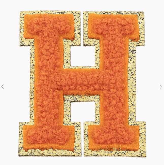 Stuck on You Large Chenille Glitter Varsity Letter Patch - Sugar Babies Children's Boutique/Meg's Shoppe