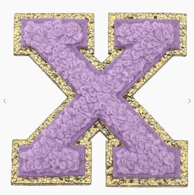 Stuck on You Large Chenille Glitter Varsity Letter Patch - Sugar Babies Children's Boutique/Meg's Shoppe