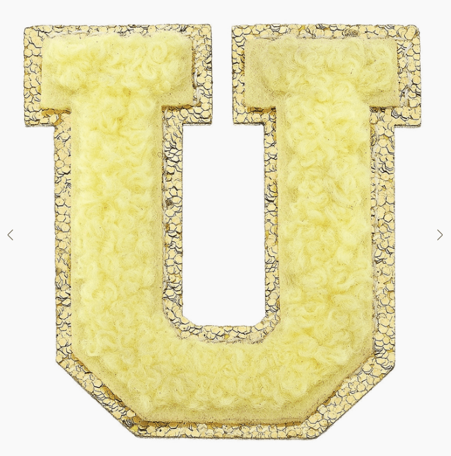 Stuck on You Large Chenille Glitter Varsity Letter Patch - Sugar Babies Children's Boutique/Meg's Shoppe