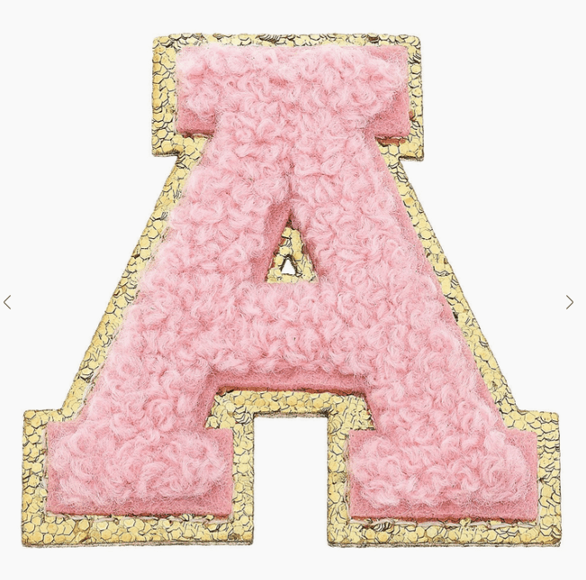 Stuck on You Large Chenille Glitter Varsity Letter Patch - Sugar Babies Children's Boutique/Meg's Shoppe