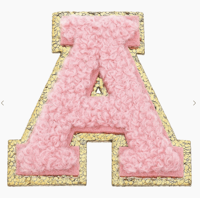 Stuck on You Large Chenille Glitter Varsity Letter Patch - Sugar Babies Children's Boutique/Meg's Shoppe
