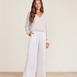 Washed Satin Wide Leg Pant - Stone Scattered Paisleys Lounge Barefoot Dreams