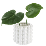 White Embossed Beaded Ceramic Planter Home Decor Midwest-CBK